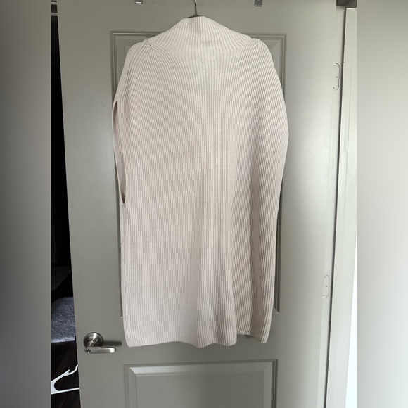 Cream Ribbed Knit Sleeveless Dress - Picture 5 of 5